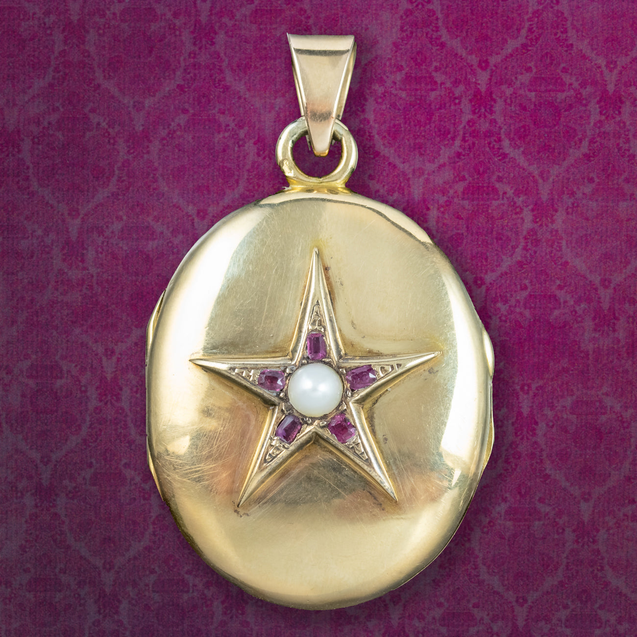 Antique Victorian French Ruby Pearl Star Locket 18ct Gold – Laurelle ...