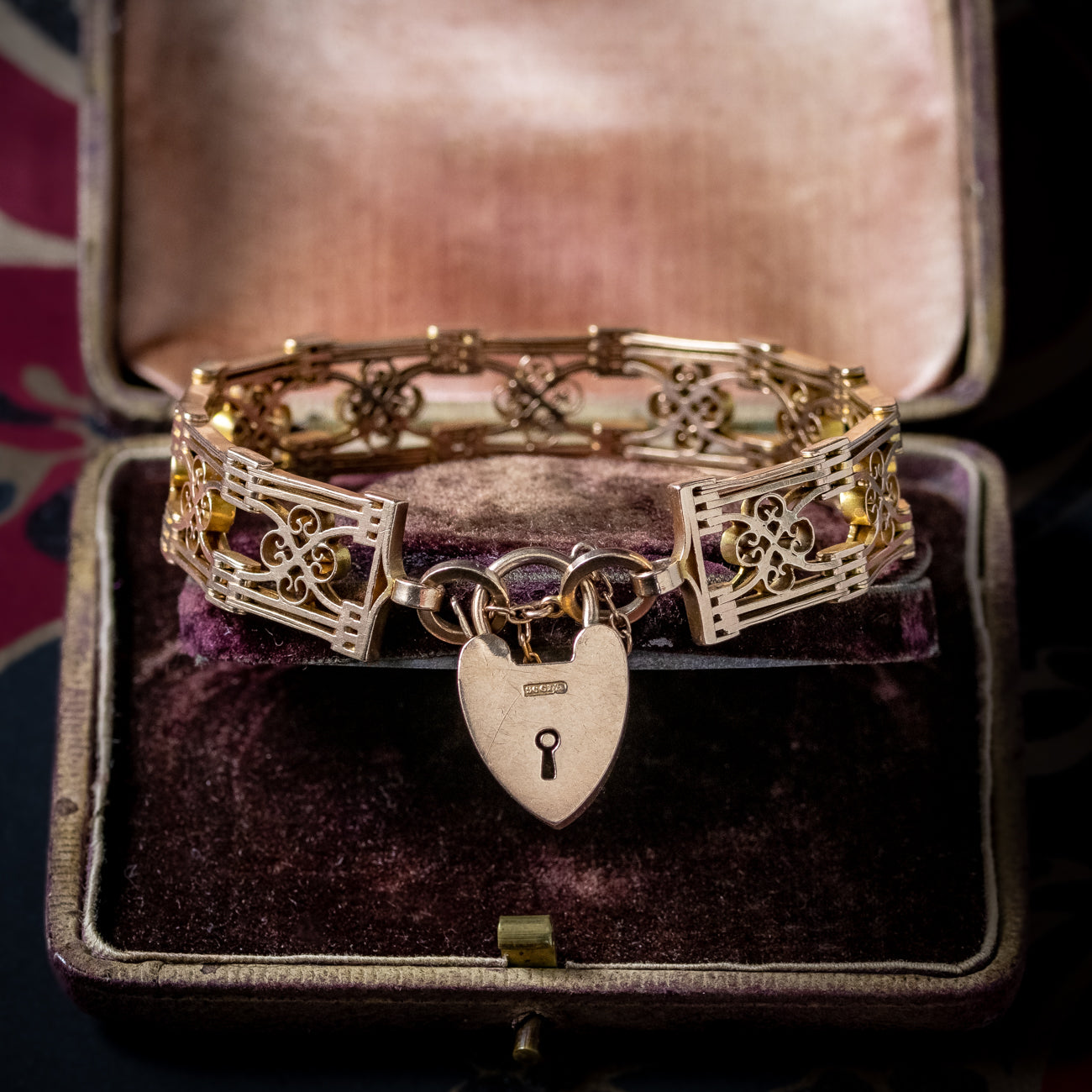 Antique Victorian Gate Bracelet 9ct Gold With Heart Padlock – Laurelle ...