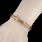 Antique Victorian Gate Bracelet 9ct Gold With Heart Padlock