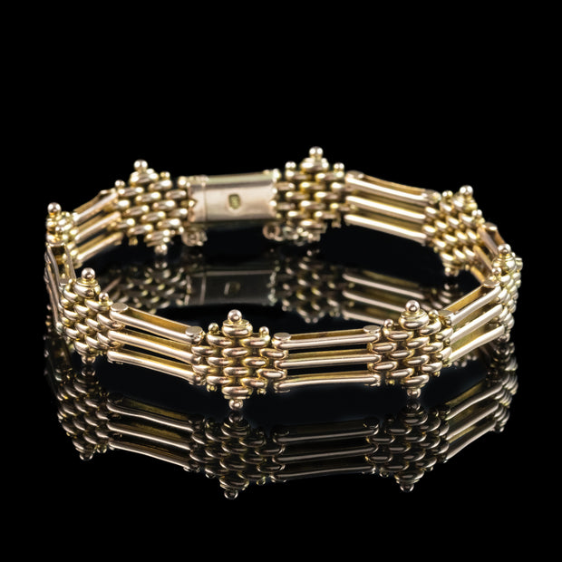 Antique Victorian Gate Bracelet 9ct Gold