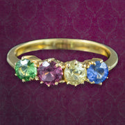 Antique Victorian Gemstone Harlequin Ring