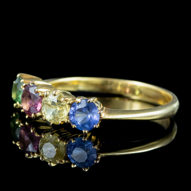 Antique Victorian Gemstone Harlequin Ring