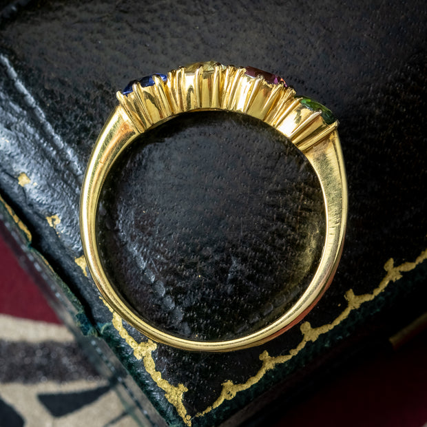 Antique Victorian Gemstone Harlequin Ring