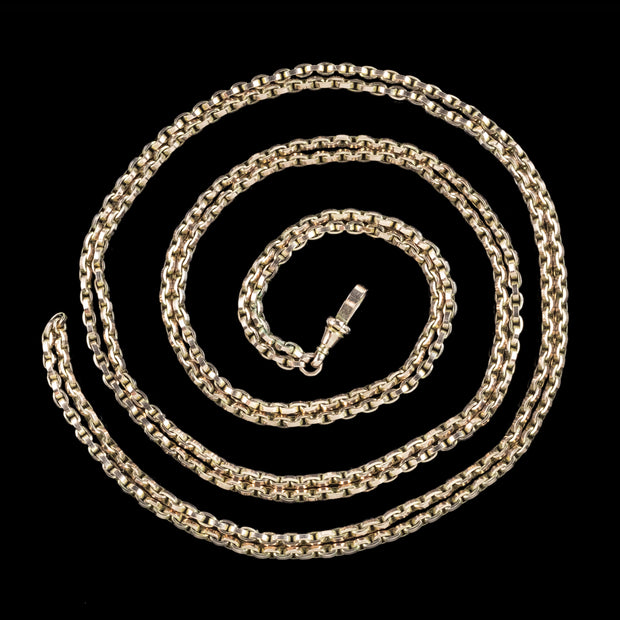 Antique Victorian Guard Chain 9ct Gold 62 Inch