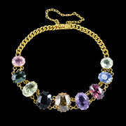 Antique Victorian Harlequin Gemstone Bracelet 18ct Gold 
