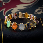 Antique Victorian Harlequin Multi-Gemstone Bracelet 9ct Gold