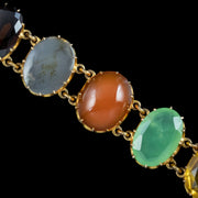 Antique Victorian Harlequin Multi-Gemstone Bracelet 9ct Gold