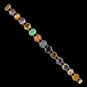 Antique Victorian Harlequin Multi-Gemstone Bracelet 9ct Gold