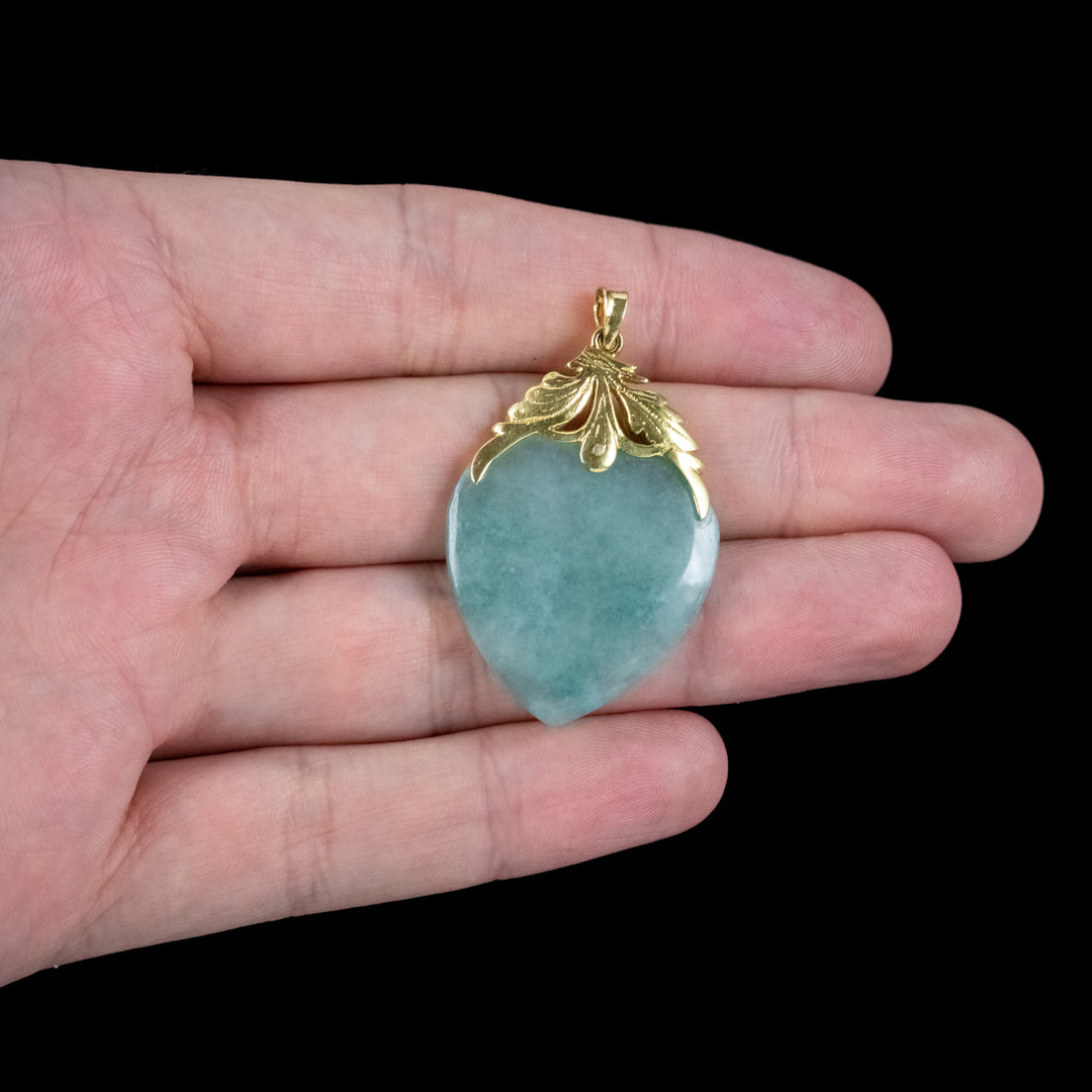 Jade Heart Pendant Wrapped In 12k store Gold