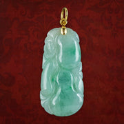 Antique Victorian Jade Talisman Pendant 18ct Gold Loop 
