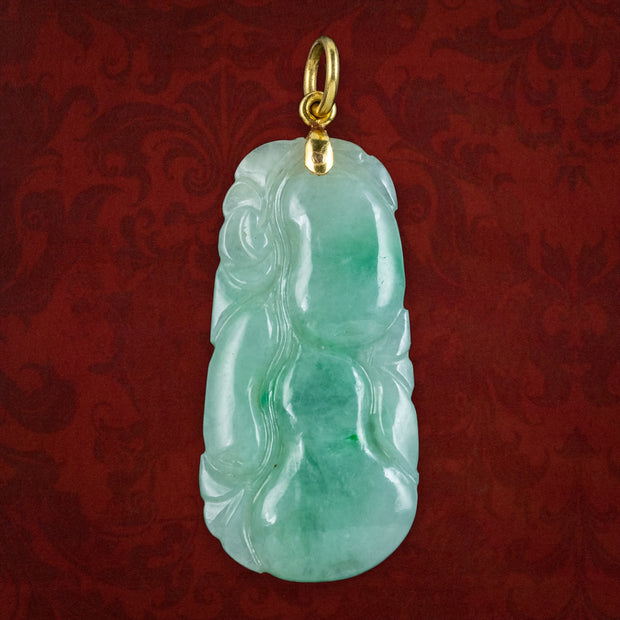 Antique Victorian Jade Talisman Pendant 18ct Gold Loop 