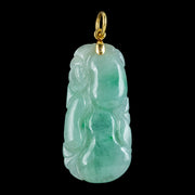 Antique Victorian Jade Talisman Pendant 18ct Gold Loop 