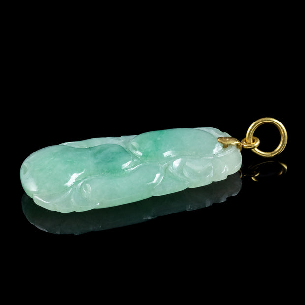 Antique Victorian Jade Talisman Pendant 18ct Gold Loop 