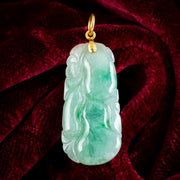 Antique Victorian Jade Talisman Pendant 18ct Gold Loop 