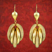 Antique Victorian Knot Drop Earrings 15ct Gold