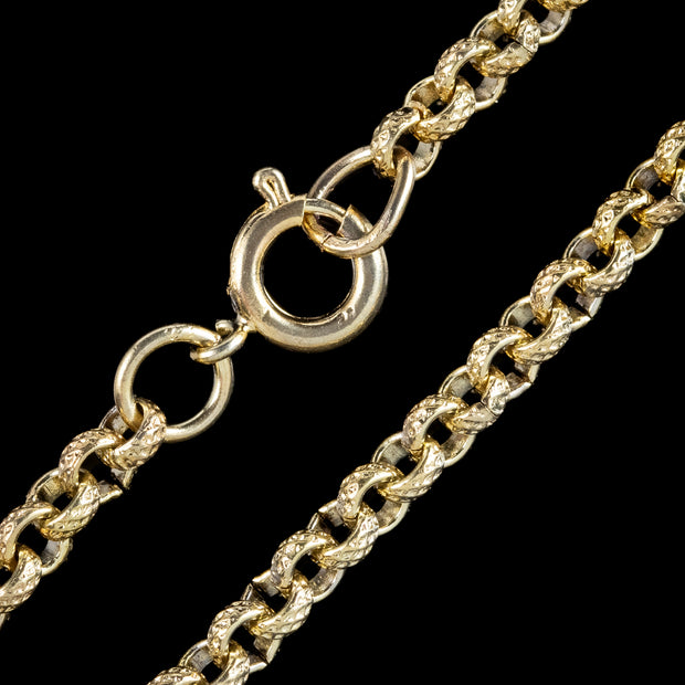 Antique Victorian Long Cable Chain 18ct Gold Gilt