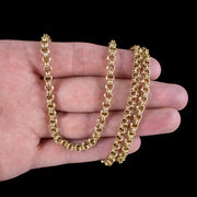Antique Victorian Long Guard Chain 15ct Gold 