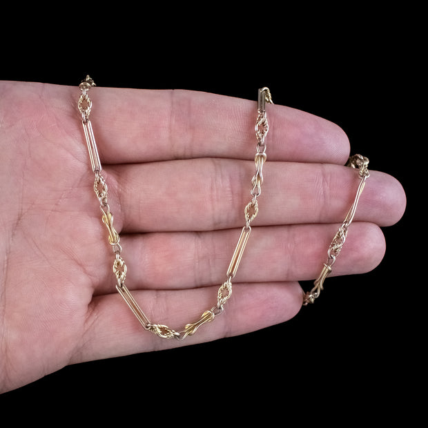 Antique Victorian Long Guard Chain 9ct Gold