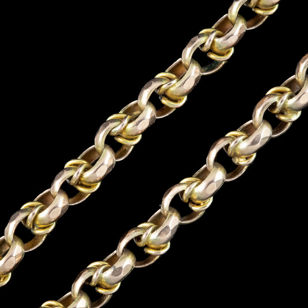 Antique Victorian Long Guard Chain 9ct Gold