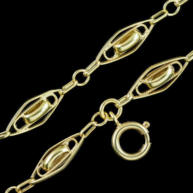 Antique Victorian Long Guard Chain Silver 18ct Gold Gilt 