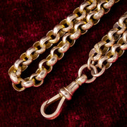 Antique Victorian Long Guard Chain 9ct Gold 61 Inches