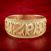 Antique Victorian Mizpah Band Ring 9ct Gold
