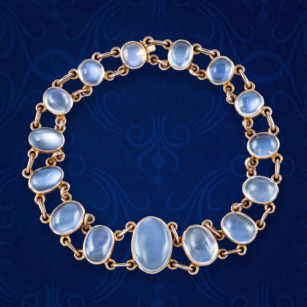 Antique Victorian Moonstone Bracelet 9ct Gold