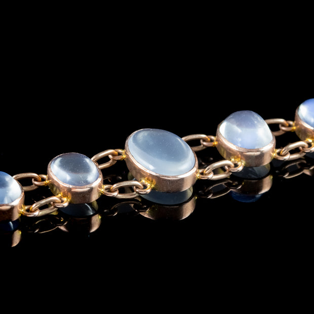 Antique Victorian Moonstone Bracelet 9ct Gold