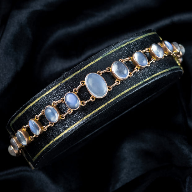 Antique Victorian Moonstone Bracelet 9ct Gold