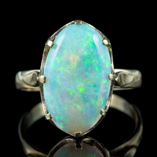 Antique Victorian Natural Opal Solitaire Ring 7ct Opal