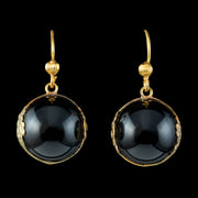 Antique Victorian Onyx Earrings 18ct Gold