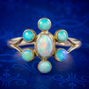 Antique Victorian Opal Cluster Ring 1ct Total