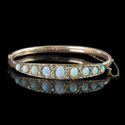 Antique Victorian Opal Diamond Bangle 18ct Gold