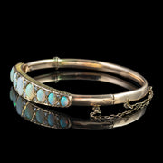 Antique Victorian Opal Diamond Bangle 18ct Gold