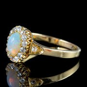 Antique Victorian Opal Diamond Cluster Ring 0.80ct Opal 