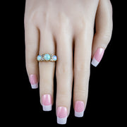 Antique Victorian Opal Diamond Ring 3ct Opal