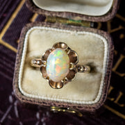 Antique Victorian Opal Solitaire Ring 1.8ct Natural Opal