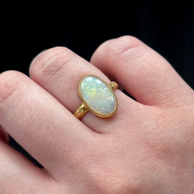 Antique Opal Ring // Solid Sterling Silver. Square Opal Victorian Mid  Century. Estate Scroll Filigree. Colorful Opal. Christmas Mother Ring - Etsy