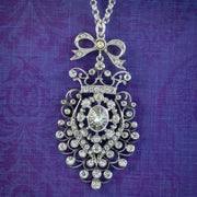 Antique Victorian Paste Pendant Necklace Silver