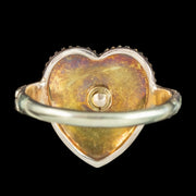 Antique Victorian Pearl Heart Cluster Ring 