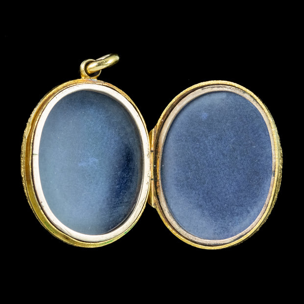 Antique Victorian Pearl Star Locket 15ct Gold