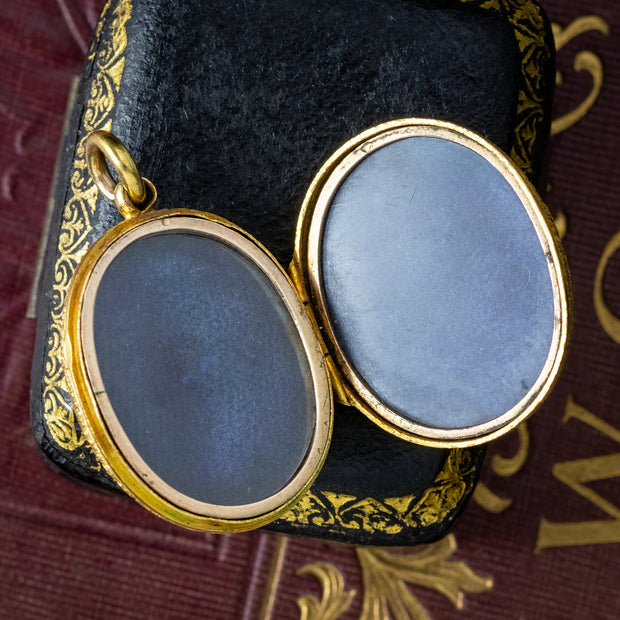 Antique Victorian Pearl Star Locket 15ct Gold