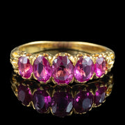 Antique Victorian Pink Sapphire Five Stone Ring 1.75ct Total