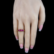 Antique Victorian Pink Sapphire Five Stone Ring 1.75ct Total