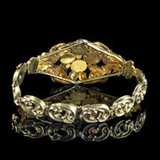 Antique Victorian Pink Topaz Emerald Bracelet 18ct Gold With Box