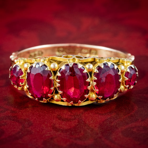 Antique Victorian Red Quartz Ring Dated 1894