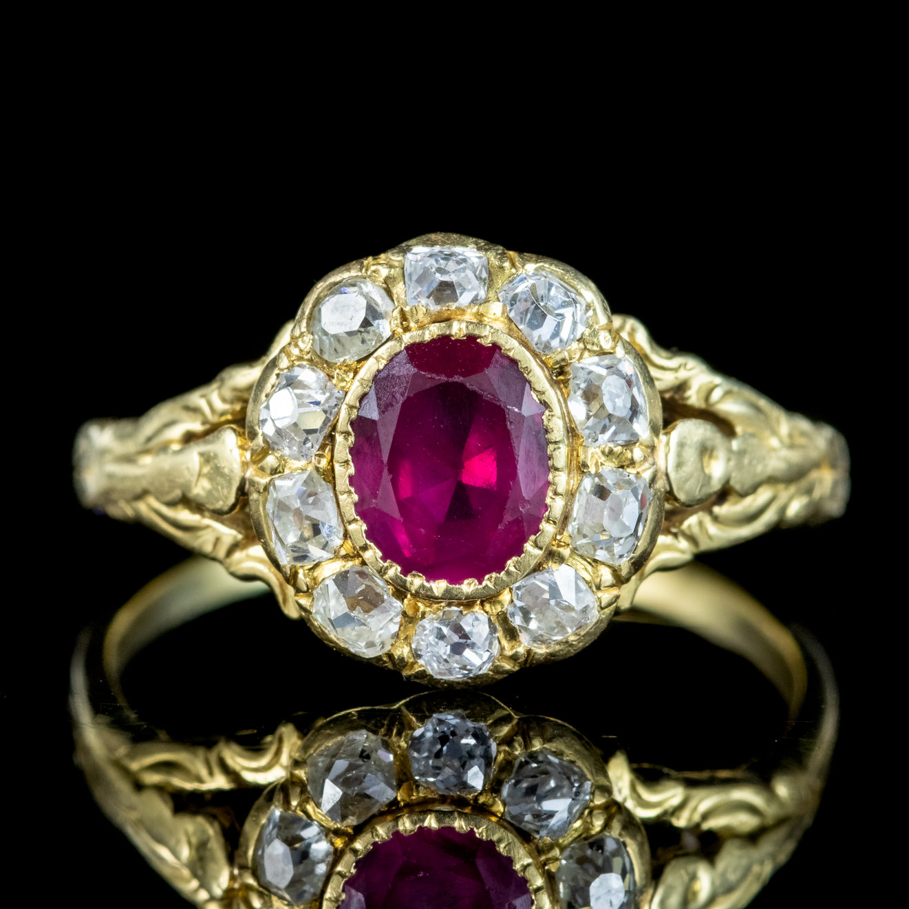 Victorian Burmese Ruby Diamond Ring | – Laurelle Antique Jewellery