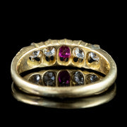 Antique Victorian Ruby Diamond Five Stone Ring Dated 1896