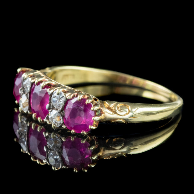 Antique Victorian Ruby Diamond Ring 1.4ct Ruby
