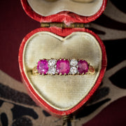 Antique Victorian Ruby Diamond Ring 1.4ct Ruby